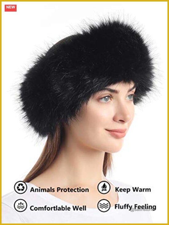 Faux Fur Ear Warmer Headband with Elastic Winter Hair Accessory main image 5